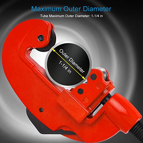 Anmxkoo Pipe Cutter Tool, Professional Tubing Cutter With 2Pcs Spare Blade, Quick And Clean Cuts, 1/8 To 1-1/4 Adjustable Mini Pipe Cutter For Aluminum, Copper, Thin Stainless Steel, Pvc Pipe #TOP2
