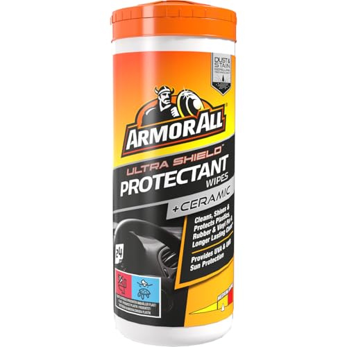 Armor All Ultra Shield + Ceramic Car Interior Protectant Wipes 24pk, 5-in-1 Dashboard Cleaner with UV Protection, Premium Interior Car Cleaner, Dust & Stain Repellent Technology with Ceramic Coating