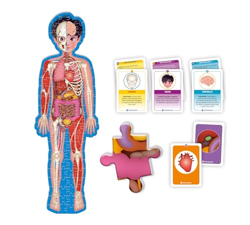 Clementoni Sapientino Più - Il Corpo Umano, Gioco Educativo Per Bambini 6-10 Anni, Per Scoprire Anatomia E Scheletro, Con Puzzle Di 1M E Schede Educative, Made In Italy, Lingua Italiana, 16471 - 4