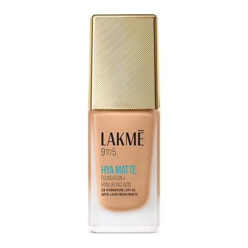 Image of Lakme 9to5 Hya Matte Foundation + Hyaluronic Acid Warm Wood - 25ml