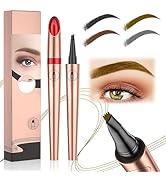 Eyebrow Microblading Pen,2024 New Eyebrow Pencil with an Upgrade Micro-Fork Tip Applicator, Water...