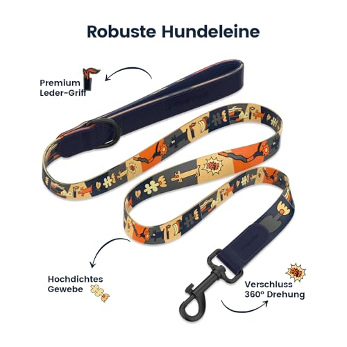 PawView Dog Collar and Leash Set, Comfortable Adjustable Polyester Collar with QR Code Tag - Image 3