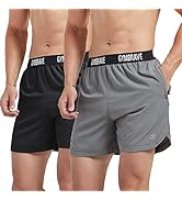 GymBrave Men's 5 Inches Athletic Running Shorts Lightweight Quick Dry Workout Training Short with...
