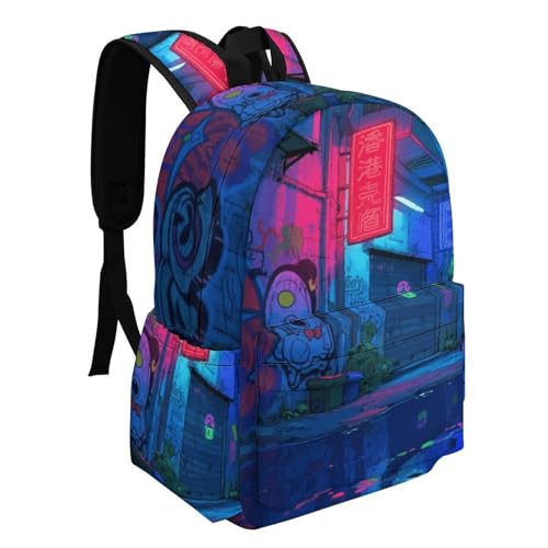 Neon Flashing Printed Backpack Water-Resistant Pack Stylish Bag Lightweight Travel Backpack2