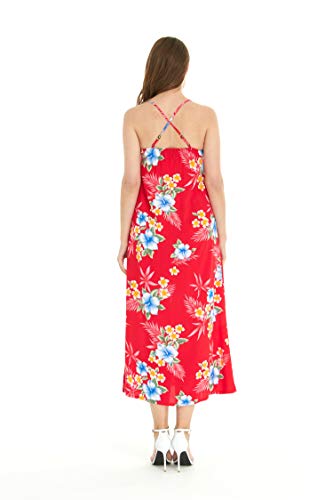 Image of Matchable Family Hawaiian Luau Men Women Girl Boy Clothes in Hibiscus Red