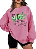 Photo Gallery one lucky nurse st patricks day felpa heartbeat donna st patricks day nurse girocollo felpe, rosa, 3xl Photo Gallery one lucky nurse st patricks day felpa heartbeat donna st patricks day nurse girocollo felpe, rosa, 3xl
