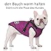 Voarge Hundejacke Winterweste Jacken, Hundemantel mit Geschirr für Kleine Hunde Hundemantel Wasserdicht Maschinen Waschbarer Reflektierender Streifen Design Haltbarer D-Ring (Lila, M)