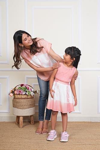 Image of Maaesa Women & Girls Mother Daughter Matching Top Combo || Rayon Printed Tops || Full Sleeve || Casual Wear || Family Twinning Outfit