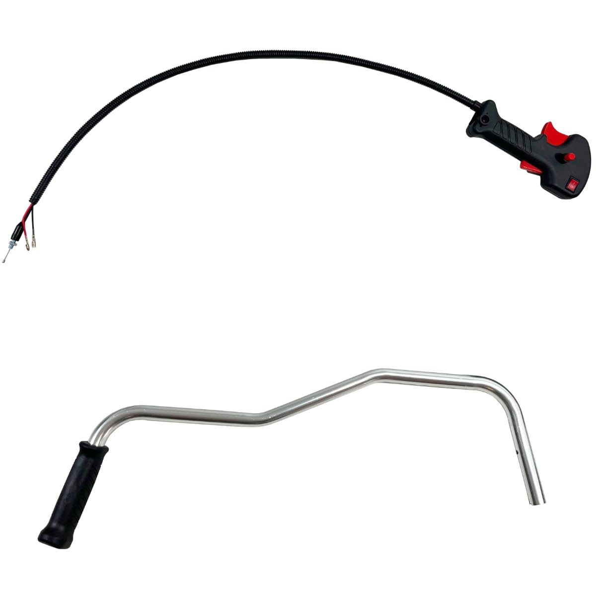 Manubrio universale in alluminio per decespugliatore 22 cm - Include telecomando acceleratore con cavo 1 mm (ø 22 mm) per un controllo preciso, comodo e facile da montare