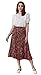CHARTOU Womens Chic Elastic High Waisted A Line Leopard Print Pleated Shirring Midi-Long Skirt (Rust, Medium)