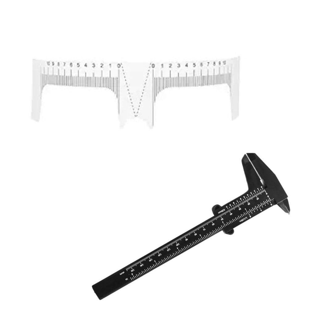 Traditional Tattoo Supply Combo Pack of Eyebrow Ruler Head and Eyebrow Black Caliper- Eyebrow Guide Ruler Permanent Makeup Measure Eyebrow Grooming Shaper Tool-image-46