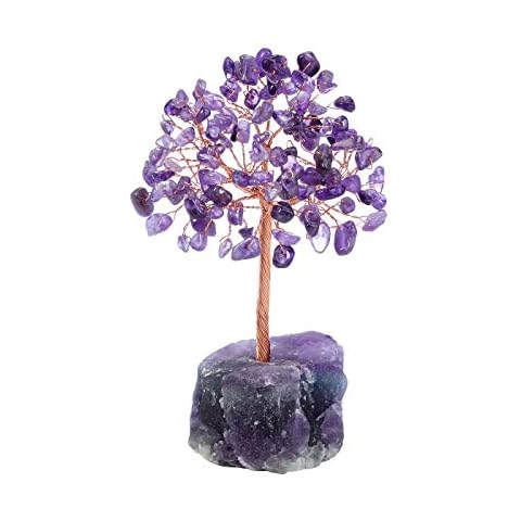 MANIFO Amethyst Crystal Tree Healing Crystals Gemstones Feng Shui Tree Natural Tumbled Stones Money Tree of Life Figurines Cover