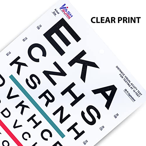 Snellen Visual Acuity Eye Chart For 10 Feet Chart 14 X 9 Inches #TOP2