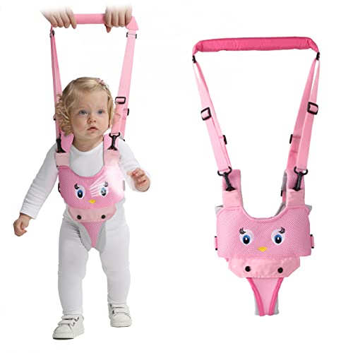 IULONEE Transpirable Bebés Ayudante para Caminar Asa Ajustable Asistente para Caminar para Niños Pequeños Niño de pie y para Caminar Arnés de Seguridad para Niños de 7 24 Meses (Mesh Rosa)