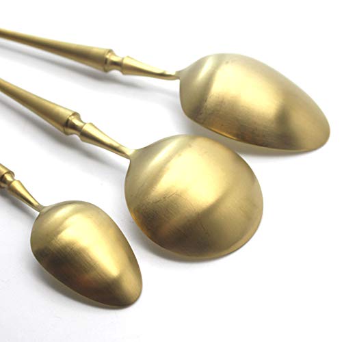 Besteckset, 5/20/30/40/50/60-teilig, Steakbesteckset aus mattiertem Edelstahl 304, Rührlöffel, Gold, 40-teilig für 8 Personen (Gold, 20-teilig für 4 Personen)