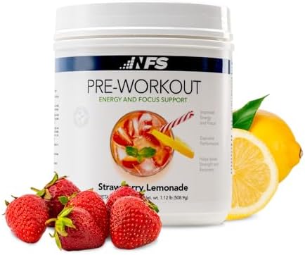 NF Sports Pre-Workout – Supports Energy, Cognitive Function, Strength, and Muscular Endurance to Optimize Workouts – Strawberry Lemonade Flavor – 25 Servings