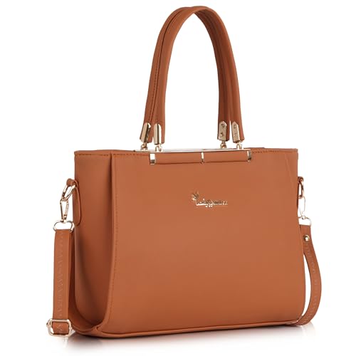 Image of Lady Quinton structured handbag with gold-tone hardware, dual handles, and detachable strap
