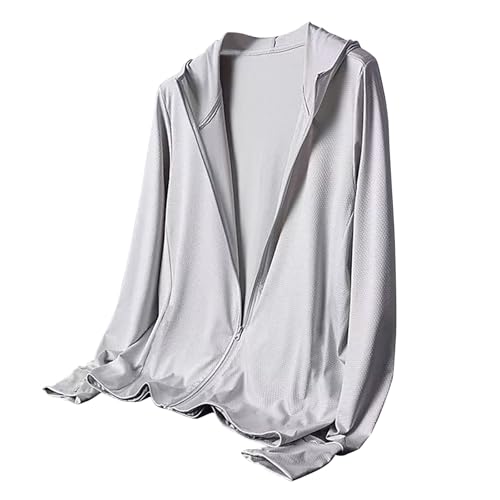 2025 Sun Protection Fishing Shirts for Men Long Sleeve UV SPF Hooded Outwear Lightweight Zip Up Rash Guard Tops