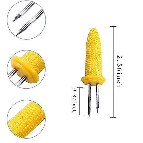 AUGSUN Maiskolben Spieße Set - 10 Stück Edelstahl Spieße Mit Maisplatten & Butterverteiler | Grillzubehör