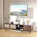 WALI Floor TV Stand with Power Outlet & AV Shelf, Tall TV Stand Mount for 32-75 inch TV up to 110 lbs, Swivel and Height Adjustable TV Stands with Wood Base for Bedroom, Office(TVDVD-6PW), White