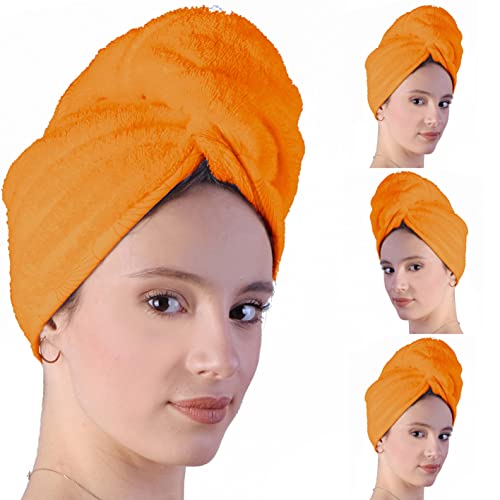 LLAMAXY Hair Towel 100% Pure Organic Cotton Hair Drying Towels Adult Child Hair Wraps Hair Turban
