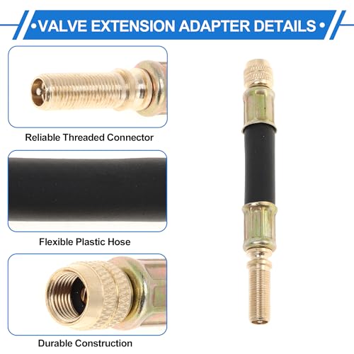 Image of Motoforti 1set 90 Degree Copper Tire Valve Extension with Durable Plastic 100mm Tyre Valve Inflation Adapter for Car Motorcycle RV Truck Bike