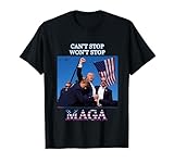 Funny Trump 2024 cant stop wont stop Maga T-Shirt