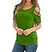 Produktbild Damen Sommer Strand Elegante Kurzarm Riemchen Kalte Schulter Oberteile Tops DOLDOA Mode Tee T-Shirt Geburtstags Geschenk Für Frauen Mädchen Freundin (EU:38, Grün - 9)