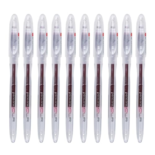 Image of Pentonic 0.7mm CLR Ball Pen | Transparent Body, Red Ink (Pack of 10)
