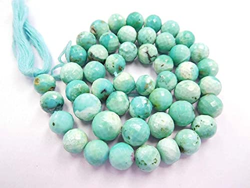 LKBEADS Prawdziwe śpiące piękne naturalne Arizona turkusowe fasetowane okrągłe koraliki Wa-7 okrągłe koraliki, koraliki z kamieni szlachetnych, okrągłe koraliki, koraliki do biżuterii, sznurek 33 cm 7-9 mm
