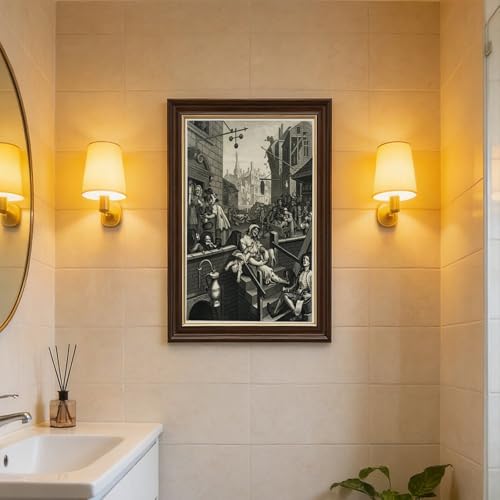 Impression sur toile Gin Lane William Hogarth cadre suspendre mural