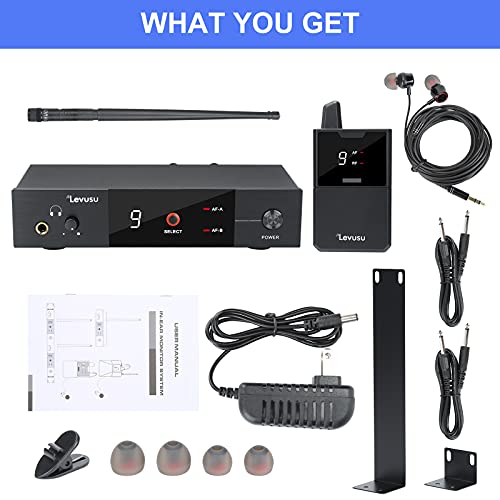 Levusu I5 Uhf Wireless In-Ear Monitor System With Earphone,180Ft, Rack Mount, Professional Iem Stereo System Transmitter And Beltpack thumb #5