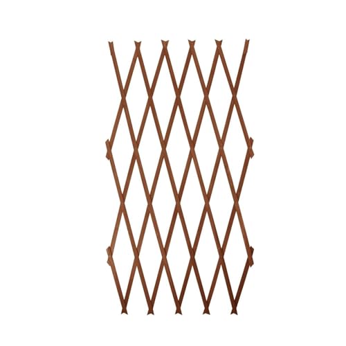Image of Wooden Wall Trellis Fence – Brown Finish – Available in 30cm x 180cm, 60cm x 180cm, 90cm x 180cm, and 120cm x 180cm Sizes – Ideal for Climbing Plants and Garden Decor (Brown, 90cmx180cm)