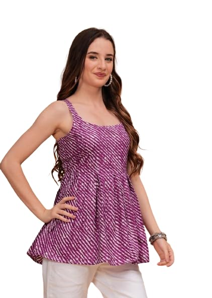 Image of Cotton Womens Short Flared Kurti Top