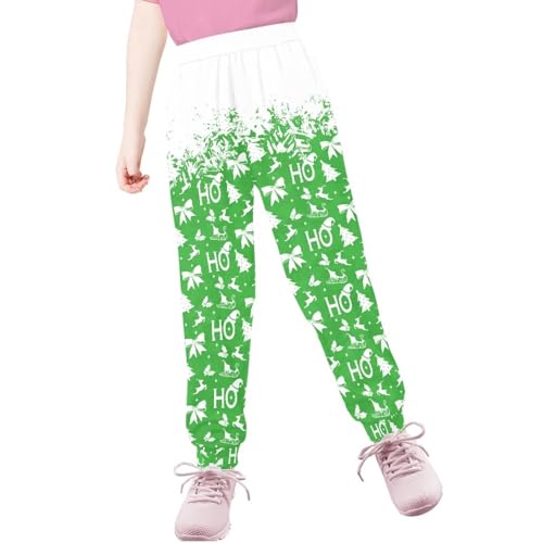 AmzPrint Snowflake Christmas Panda Print Red Big and Tall Sweatpants for Boys Red Long Joggers Pants Trousers for Boys 10-123