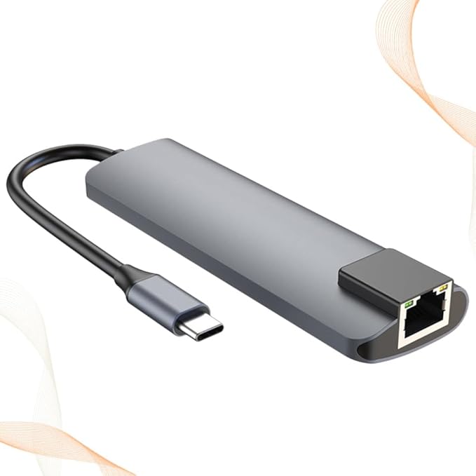 Estación de acoplamiento tipo C con carga PD y hub de red para laptops miniatura 9