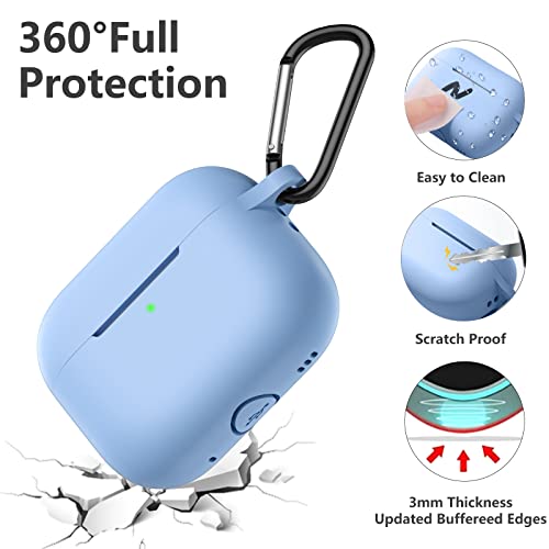 Lerobo For Airpods Pro 2Nd/1St Generation Case Cover With Keychain & Lanyard,Soft Silicone Skin Full Protective Airpod Pro Case For Apple Airpod Pro 2022/2019 Charging Case [Front Led Visible] Lilac #TOP2