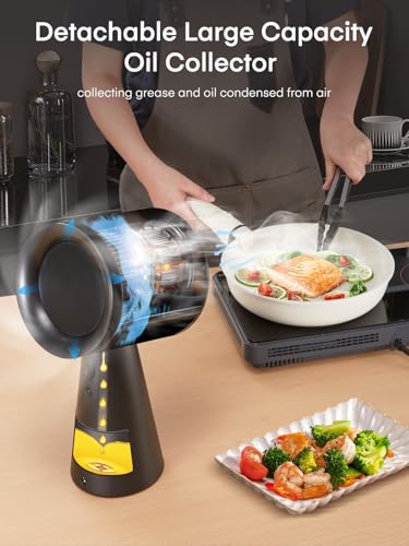 Portable Range Hood, Desktop Range Hood with Powerful 3-Speed Wind, Large Oil Collection Cup, Compact Kitchen Exhaust Fan Ideal for Indoor BBQ, Hot Pot and RV Kitchens