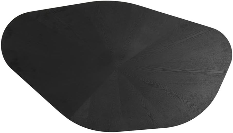 Pemberly Row Contemporary Geometric Coffee Table, 48.3" W x 27.8" D x 13.7" H, Black Ash Wood, Tapered Edged Top, Handmade Accent Table for Living Room
