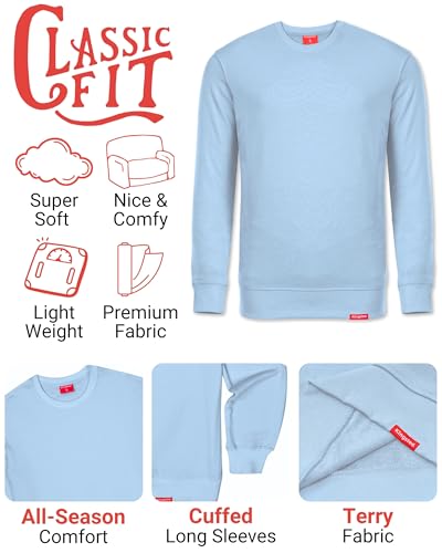Kingsted Super Soft Light Blue Sweatshirts for Men (Carolina, Large)
