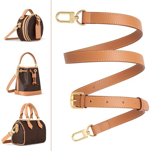 Image of Vachetta Leather purse strap Genuine Leather Adjustable Replacement Strap for Shoulder Bag Handbag Purse