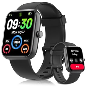 Smart Watch for Men Women, Bluetooth Calling, 1.83″ HD Touch Screen Fitness Tracker, 24/7 Heart Rate & Sleep Monitor, 100+ Sports Modes, IP68 Waterproof, DIY Dial, Compatible with Android & iOS
