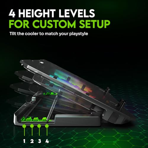 Image of SpinBot Airflow X10 Laptop Cooling Pad with Dual Fans | Low Noise 30dB | 4-Level Adjustable Stand | 2 USB Ports with Speed Control | Cooling Stand for Gaming & Work Laptops up to 17 inch