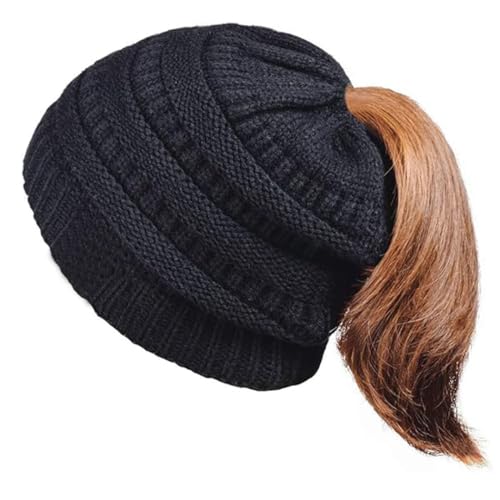 iDopick Satin Lined Winter Beanie Hat for Men Women, Warm Knit Hat Breathability & Elasticity Snow Cap Hat for Cold Weather (Black)