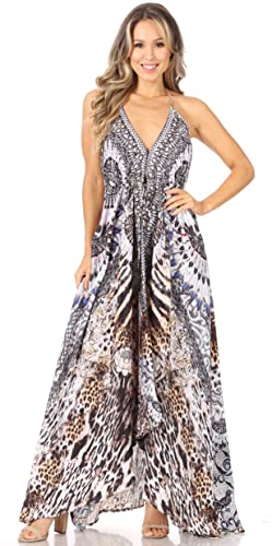 Image of Sakkas Lizi Womens Maxi High-Low Halter Handkerchief Long Dress Beach Party