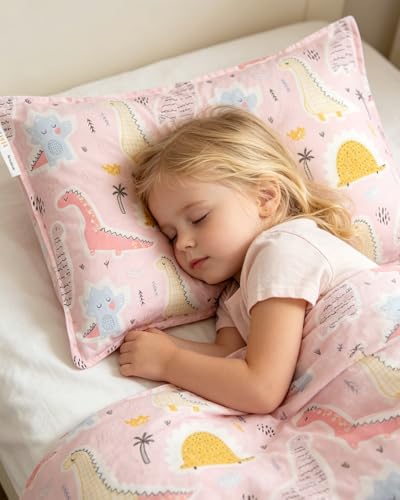 Image of ALVABABY Toddler Pillowcases Organic Cotton Fit 13 inchx 18 inch or 12 inchx16 inch Kids Pillow Cover Envelope for Girl Boy Travel 2 Pack(Pillowcase Only)