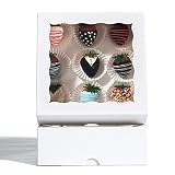 RomanticBaking 14pcs 7' x 7' x 2 1/2' Inches Bakery Boxes with Window for Pie, Cookies, Chocolate Covered Strawberries, Cakesickle, Brownies