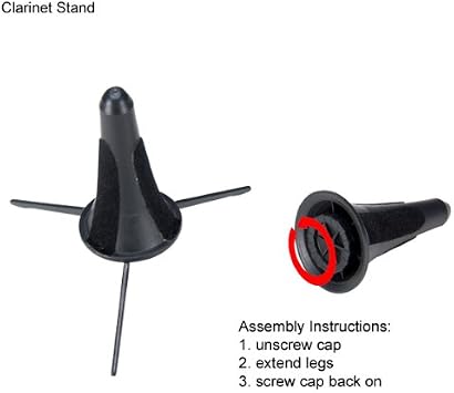 Cecilio Foldable Clarinet Stand, Portable Travel Clarinet Holder Instrument Protection