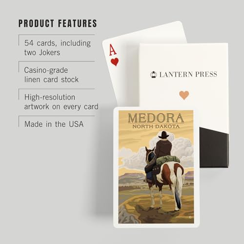 Medora North Dakota Cowboy Baraja Poker 52 Cartas miniatura 3