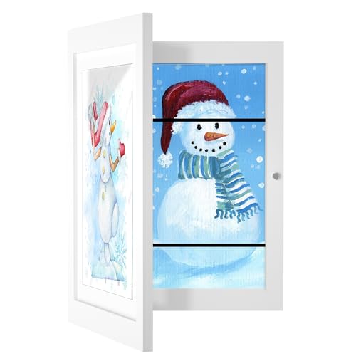 Kids Art Frames, Orionstar Artwork Picture Frames Changeable with Stand, Front Opening Picture Display Frames Holds 100 Paper Pcs, Artwork Display Storage Frames for Children, Desk, Home and